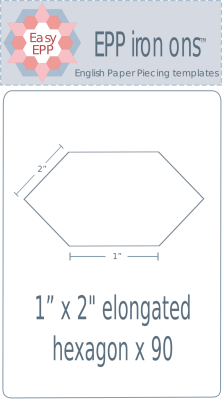 1" x 2" Elongated Hexies x 90