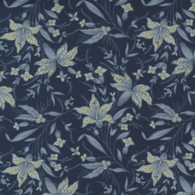 Regency Somerset Blues - Frome Floral Navy x 10" 