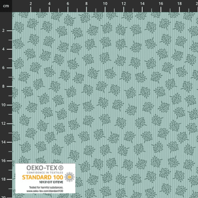 Stof Flower Friends Forever (Flowers and Stripe in Green)