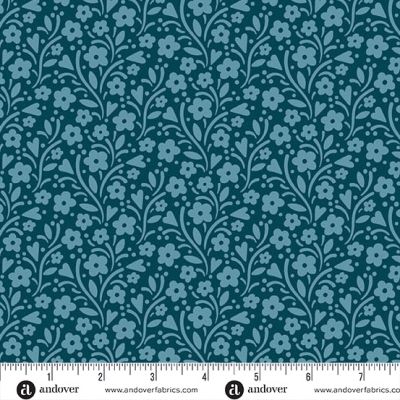 Cozy House (Tonal Navy Flowers)