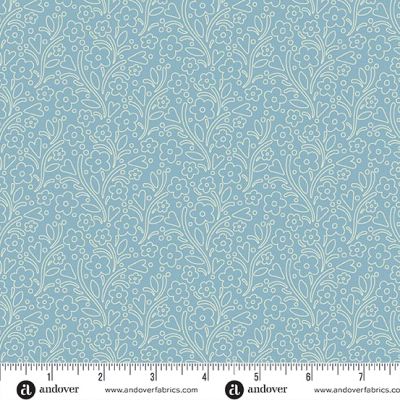 Cozy House (Cream Flowers On Blue)