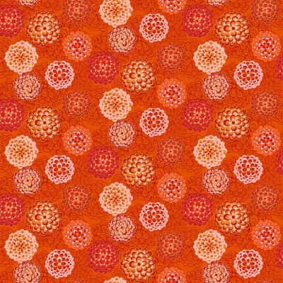 Happiness - Pompom Dahlias in Orange/Multi x 10"