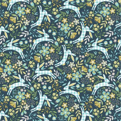 Gingham Farmhouse - Bunnies Navy