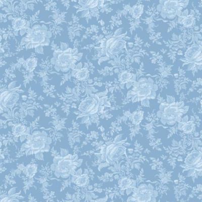Fleur De Fleur 108" Wideback - White On Blue