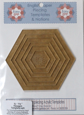 Hexagon acrylic templates .5" - 1.5" set
