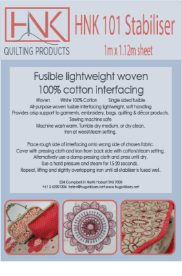 HNK 101 Stitchery Stabiliser 1m x 1.12m sheet