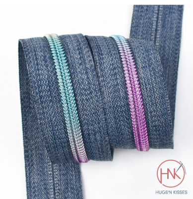 zipper denim x metre-rainbow