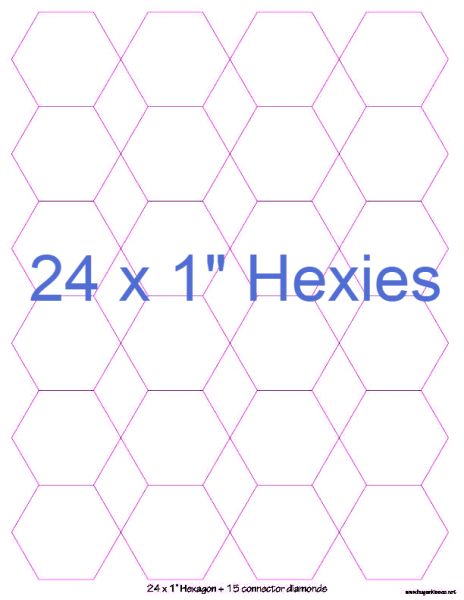 1” Hexagons x 24 (DOWNLOAD)