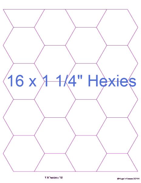 1-1/4” Hexagons x 16 (DOWNLOAD)