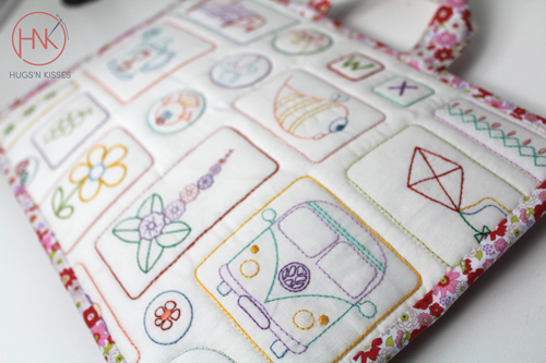 Slow Stitched Pouch 365 pattern w-panel
