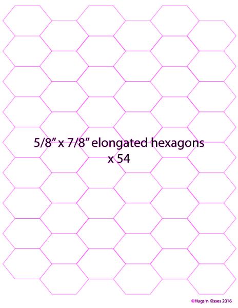 5/8” x 7/8” Elongated Hexagons x 54 (DOWNLOAD)
