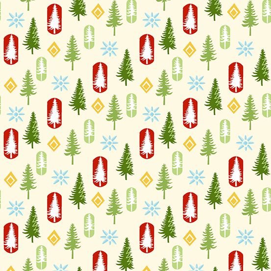 O Christmas Tree - Mod Trees Linen x 10
