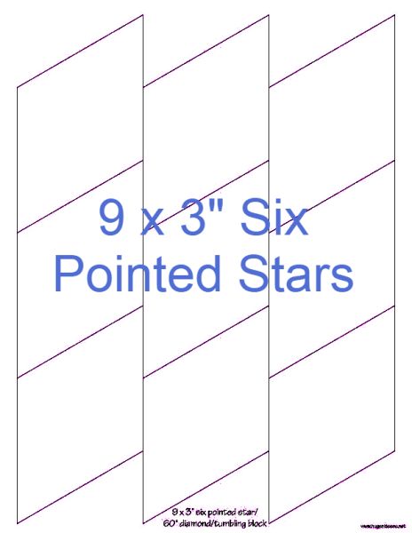3” Six Pointed Stars x 9 (DOWNLOAD)