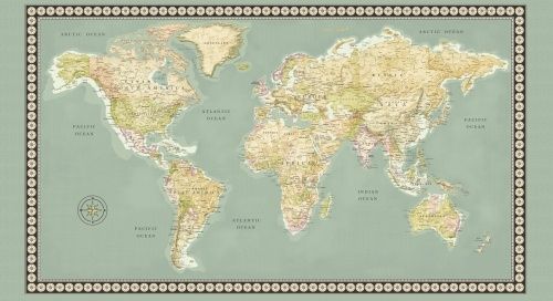 Meridian - World Map Multi Panel