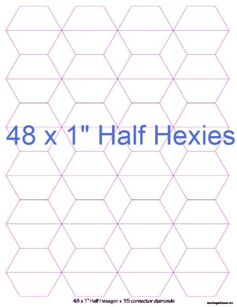 1” Half Hexagons x 48 (DOWNLOAD)