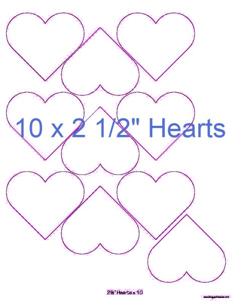 2-1/2” Hearts x 10 (DOWNLOAD)