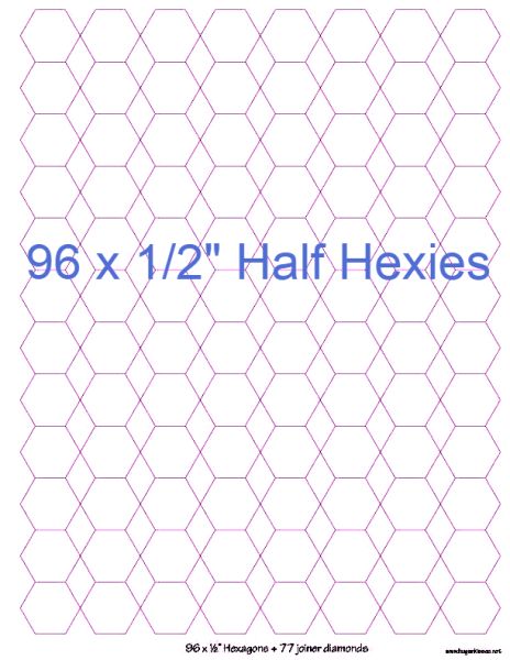 1/2” Hexagons x 96 (DOWNLOAD)