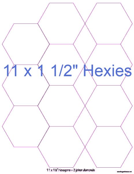 1-1/2” Hexagons x 11 (DOWNLOAD)