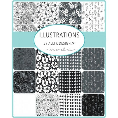 Illustrations - Paper & Ink Floral Quilt Panel