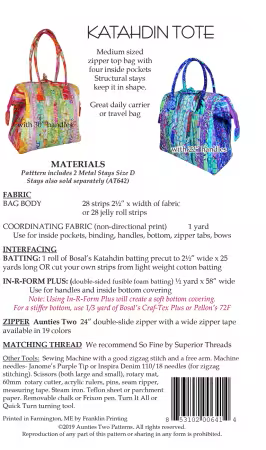 Aunties Two - Katahdin Tote Pattern