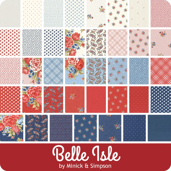 Belle Isle - Set Stars Cream Red  x 10