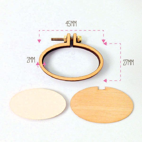 Miniature Embroidery Oval Hoop with Brooch