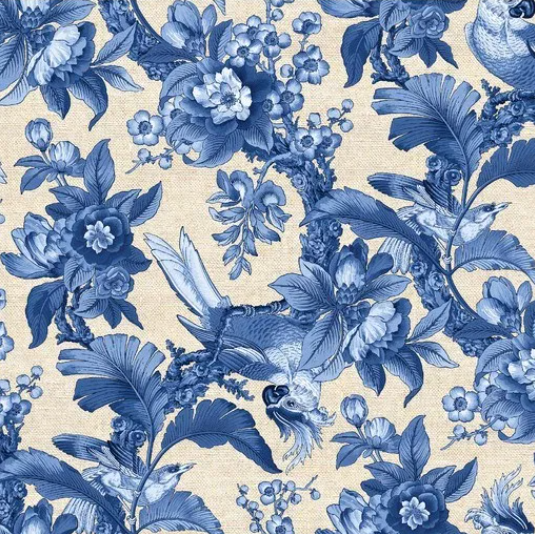 Chinoiserie - Blue-Cream Floral