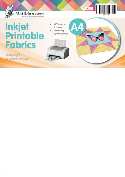 Inkjet printable fabric sheets