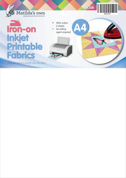 Inkjet printable fabrics iron on 