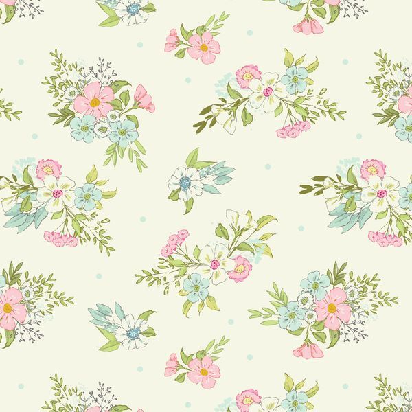 Playful Spring (Mixed Floral Bunches - Cream)