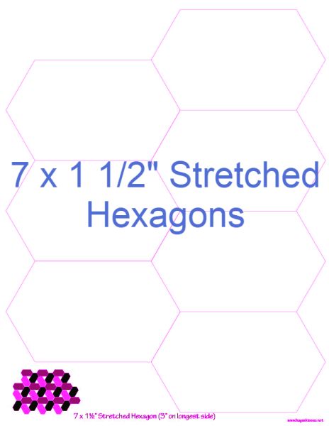 1 1/2” Stretched Hexagons x 7 (DOWNLOAD)