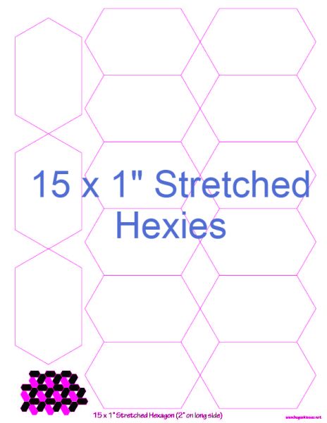 1” Stretched Hexagons x 15 (DOWNLOAD)