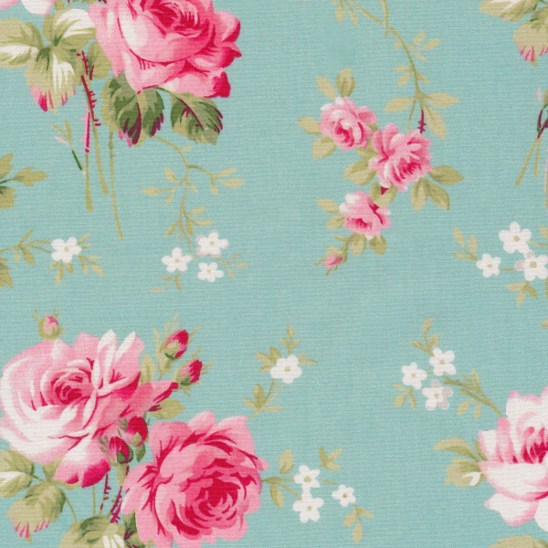 Barefoot Roses Classics - Medium Floral Aqua x 10