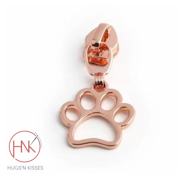 Zipper pulls size 5 - dog paw