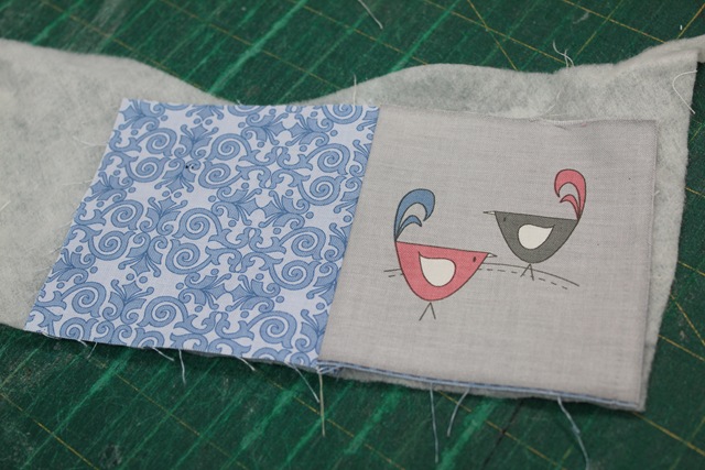 square fabrics - from A Quick and Simple Needlebook Tutorial by Helen of Hugs 'n Kisses
